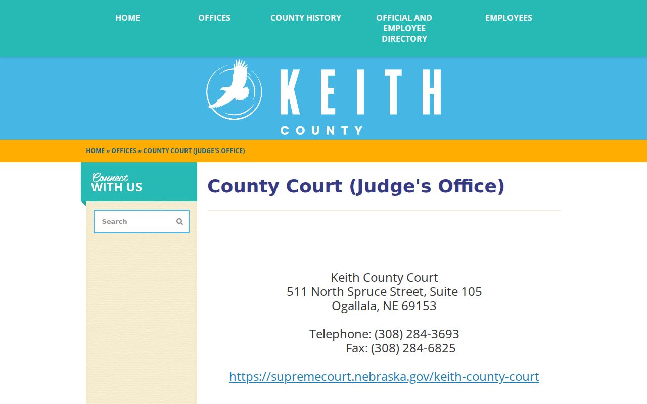 Keith County warrant records County Court contact page