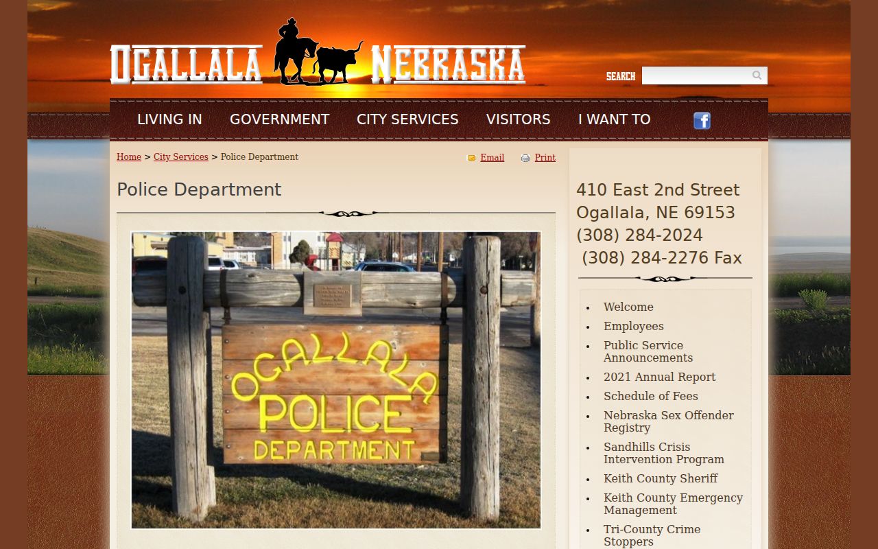 Ogallala warrant records official city police department page
