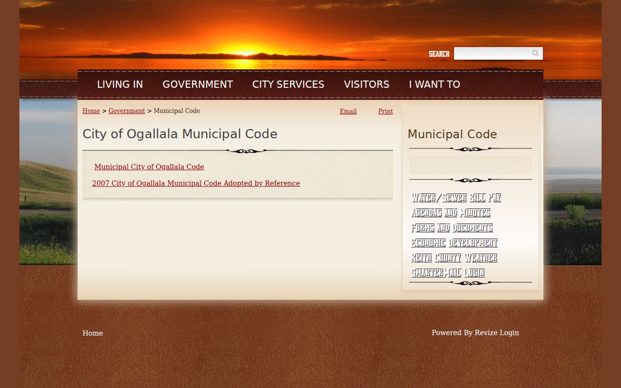 Ogallala warrant records official municipal code source